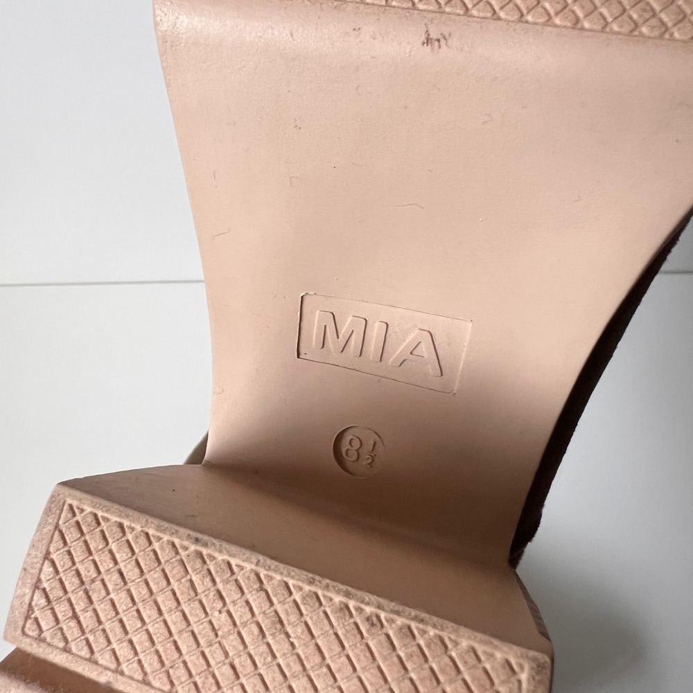 MIA Chunky Y2K Ankle Boots Size 8.5 Brown Faux Suede Lug Sole Platforms‎ - Picture 6 of 6